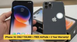 iPhone 16 अब ₹29,999 में – Free AirPods + 2 साल की Warranty, सेल में मची भगदड़
