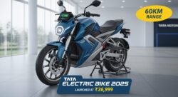 Tata Electric Bike 2025 Launched at ₹26,999 With 60KM Range, Smart Display, and Dual Disc Brakes